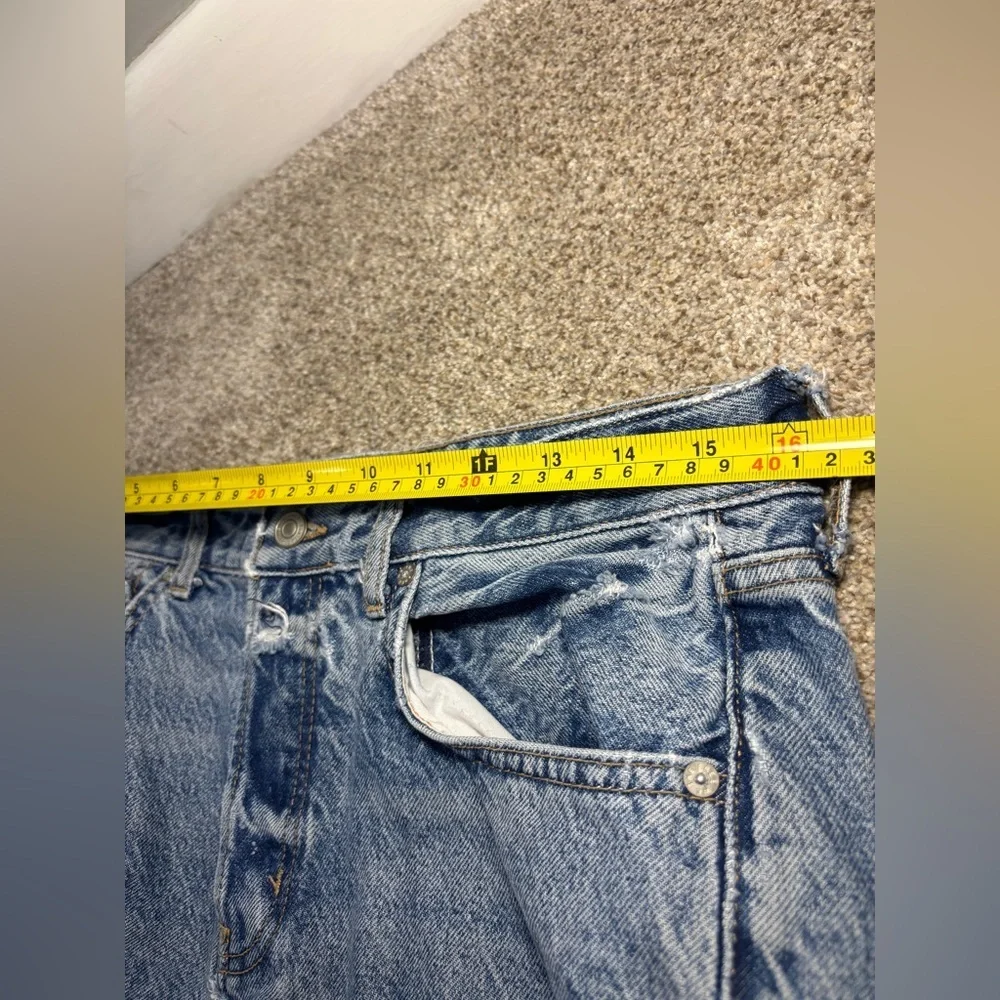 We The Free Jeans Size 28 Distressed Frayed Hem Women's Straight Jeans